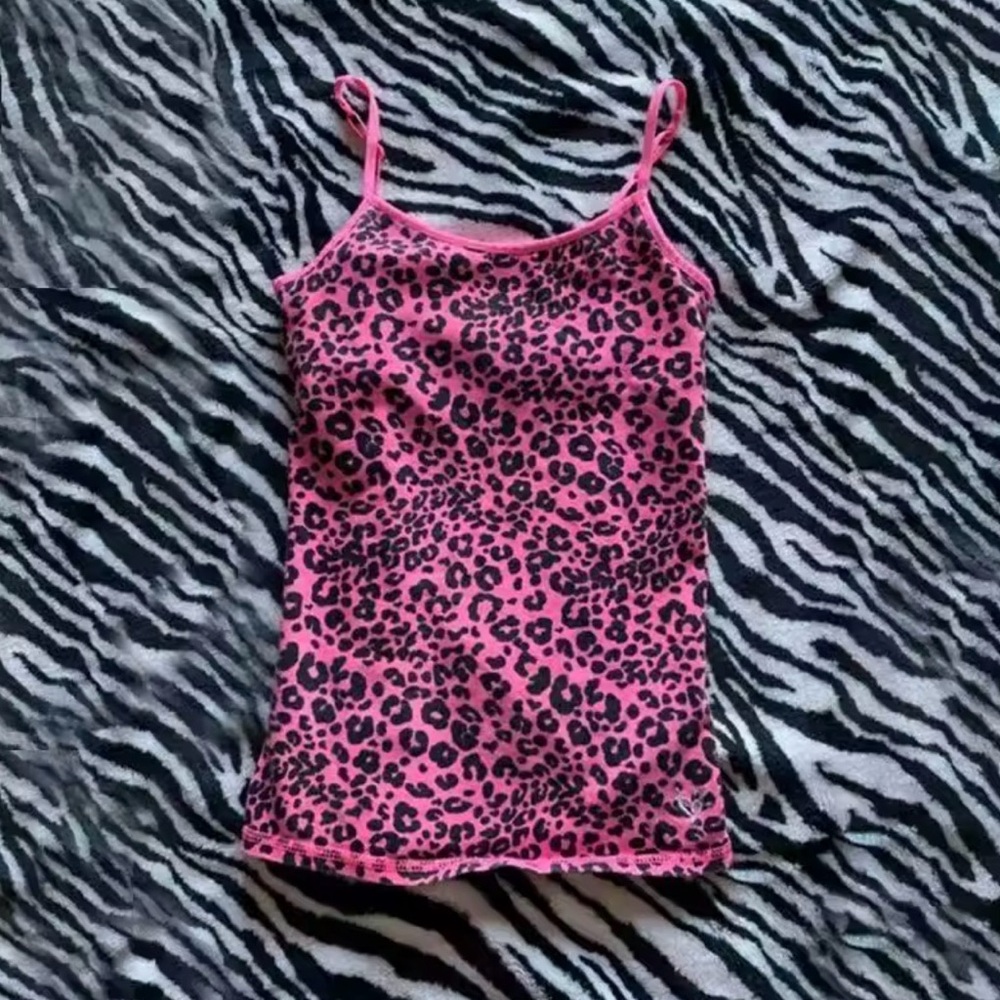 Pink Leopard Print Tank Top